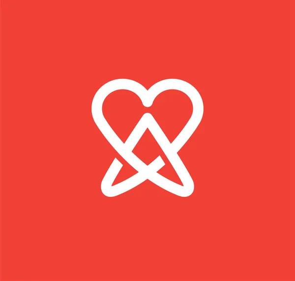 Векторна Ілюстрація Літери Серця Дизайну Логотипу Червоному Фоні — стоковий вектор