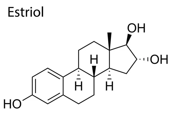 Vector Estructura Molecular Estriol Esteroide Humano — Vector de stock