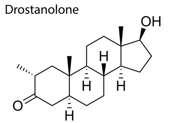 Vector Estructura Química Drostanolone Esteroide Anabólico Androgénico — Vector de stock