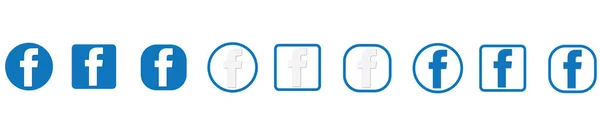 Beyaz Arkaplan Sosyal Medyada Izole Edilmiş Düzenlenebilir Bir Facebook Logo — Stok Vektör