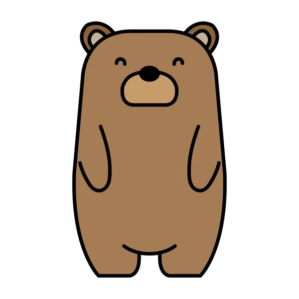 棕熊在白色背景上的一个垂直向量 — 图库矢量图片