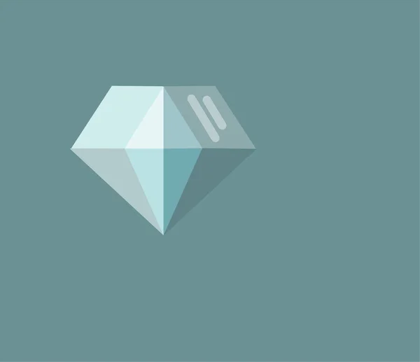 Modrá Ikona Diamantu Modrém Pozadí — Stockový vektor