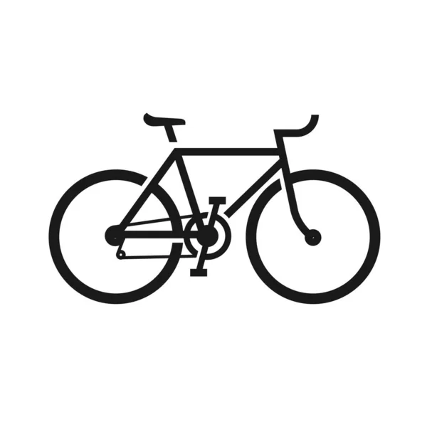 黑色自行车图标 白色可编辑背景上的自行车矢量 — 图库矢量图片