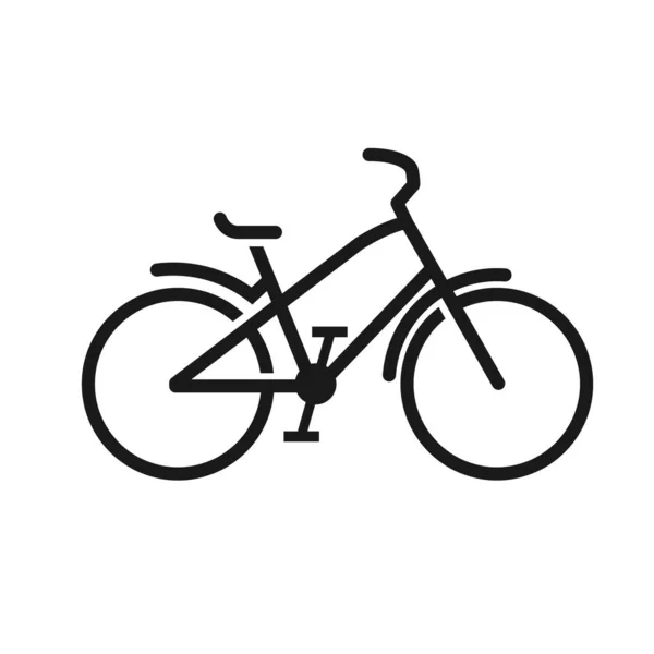 Černá Ikona Jízdního Kola Cyklistický Vektor Přes Bílé Upravitelné Pozadí — Stockový vektor