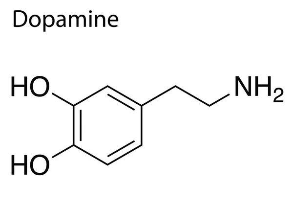 Kémiai Képlet Szerkezete Dopamin Fehér Alapon — Stock Vector