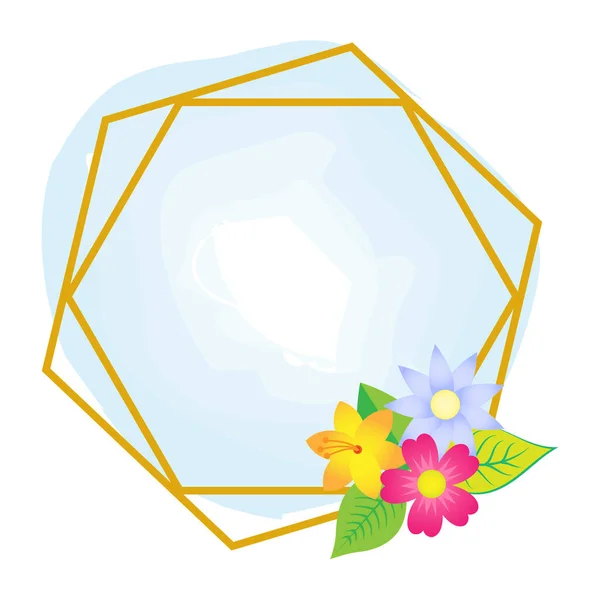 Eine Editierbare Vektorillustration Eines Floralen Rahmens Auf Weißem Hintergrund Perfekt — Stockvektor