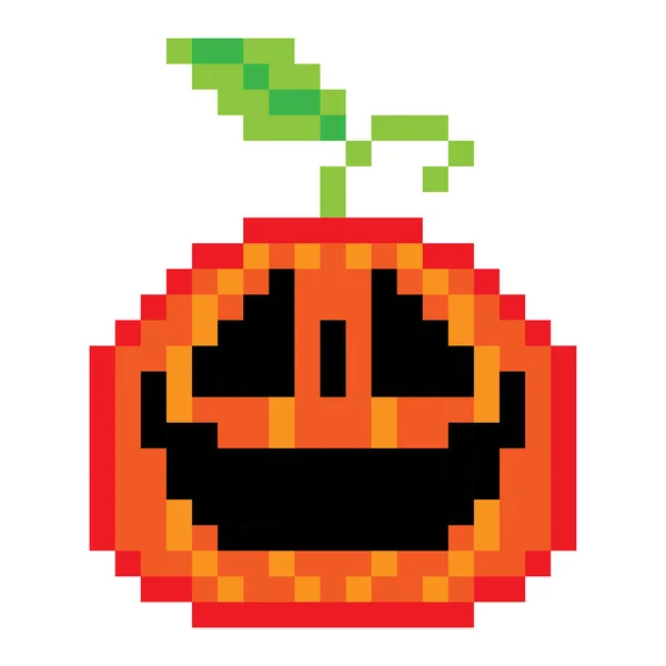 Vetor Vertical Uma Abóbora Pixel Halloween —  Vetores de Stock