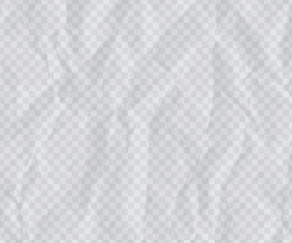 Vector Illustration Wrinkled Transparent Crumpled Paper — Stock Vector