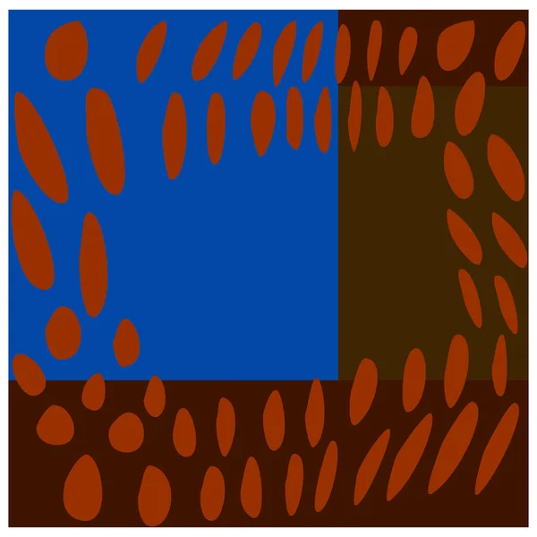 Illustration Vectorielle Formes Géométriques Abstraites Sur Fond Bleu Brun — Image vectorielle