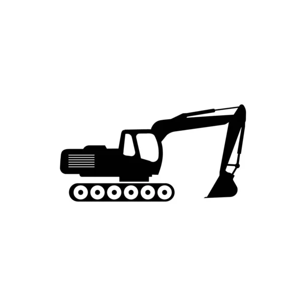 Simple Clip Art Excavator Isolated White Background — Stock Vector