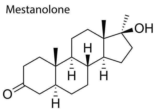Vector Estructura Química Mestanolone Esteroide Anabólico Androgénico — Vector de stock