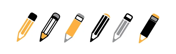 Ilustracja Ikony Ołówka Odizolowanego Białym Tle — Wektor stockowy