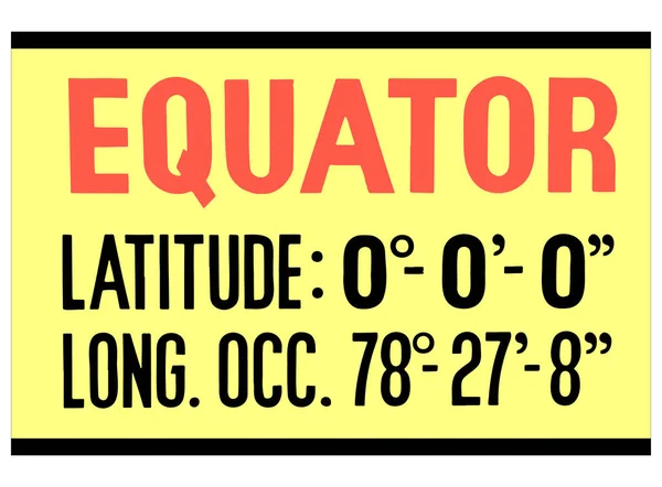 Vector Illustration Equator Line Sign Middle World Ecuador — Stock Vector