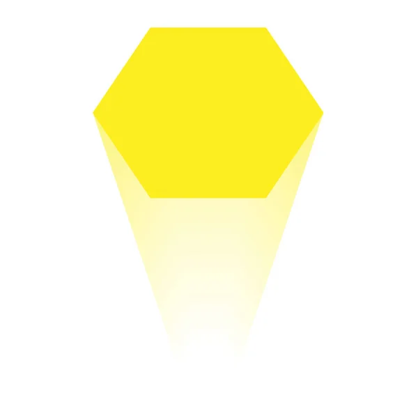 Vetor Editável Hexágono Amarelo Com Uma Linha Gradiente — Vetor de Stock