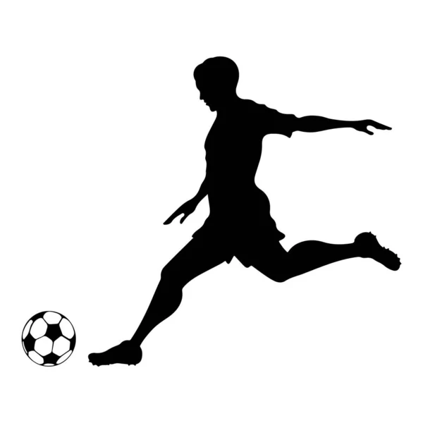 足球运动员在白色背景下踢足球的一个例子 — 图库矢量图片