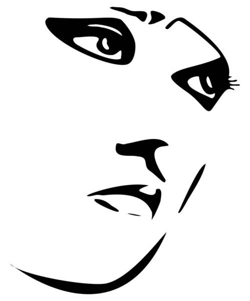 Трехмерное Изображение Грустного Женского Лица Белом Фоне — стоковый вектор
