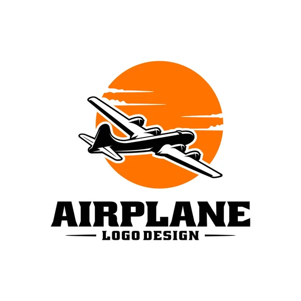 Una Ilustración Vectorial Del Diseño Del Logo Avión — Vector de stock