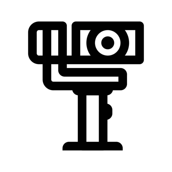 白い背景に隔離されたハンドヘルドリグ上のカメラのアイコンのベクトル図 — ストックベクタ