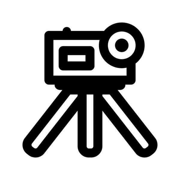 Vector Illustration Technological Icon Camera Tripod Stand Isolated White Background — Stock Vector
