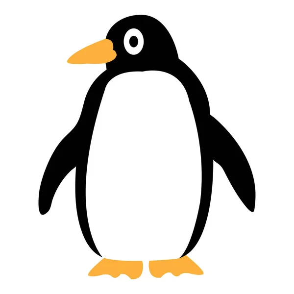 Uma Visão Vertical Pinguim Sobre Fundo Isolado —  Vetores de Stock