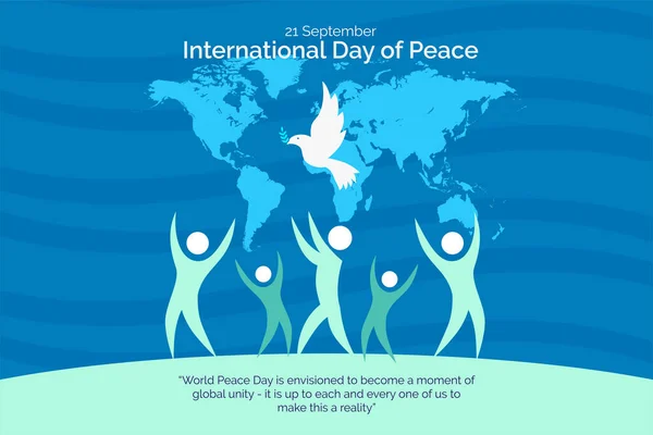 Uluslararası Barış Günü Konseptinin Vektör Çizimi — Stok Vektör