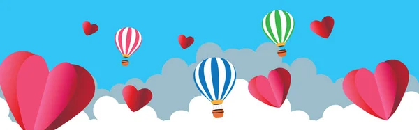 Une Conception Moderne Cadre Frontière Saint Valentin Avec Des Ballons — Image vectorielle