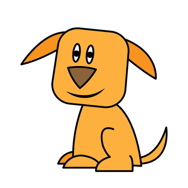 Редактируемая Векторная Иллюстрация Милой Собаки Белом Фоне — стоковый вектор