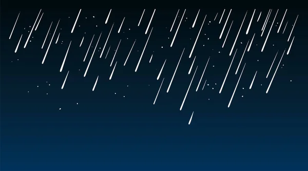 Ein Dunkelblauer Himmel Mit Sternschnuppen Hintergrund — Stockvektor