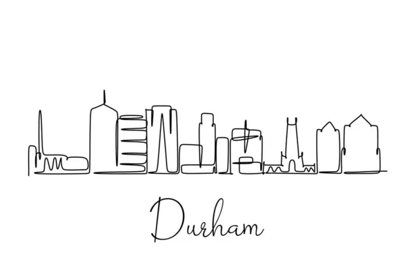 Vektorillustration Eines Handgezeichneten Designs Der Stadt Durham Und Text Auf — Stockvektor