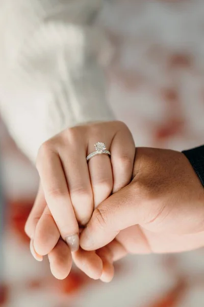 Closeup Bride Hand Holding Groom Hand — Stock Photo, Image