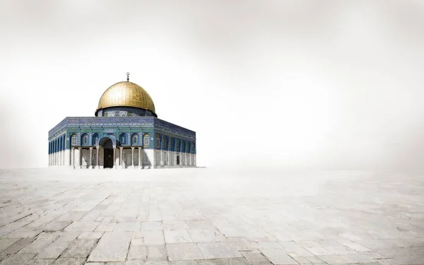 Una Lunga Esposizione Della Moschea Aqsa Cupola Della Roccia — Foto Stock