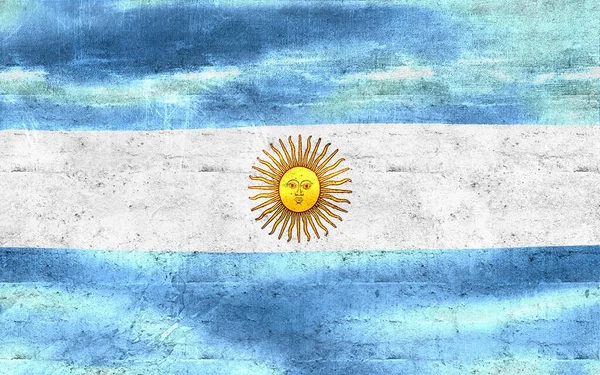 Argentina Flagga Realistisk Vinka Tyg Flagga — Stockfoto