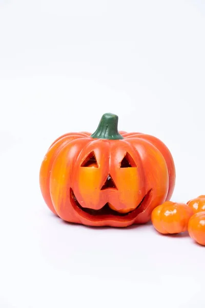 Decoration Scary Pumpkin Halloween Party Isolated White Background — Stock Photo, Image