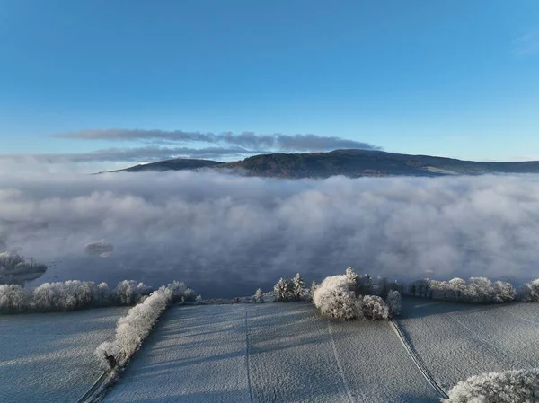 冬の日には青空を望む美しい雪景色 — ストック写真