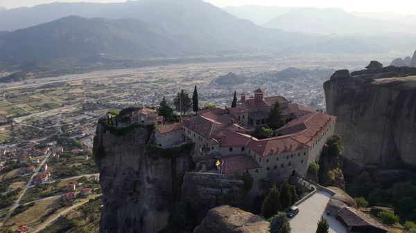 Widok Lotu Ptaka Klasztoru Świętego Stefana Meteorze — Zdjęcie stockowe
