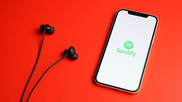 Spotify Music App Smartphone App Music Radio Podcast Streaming Ios — Stock Photo, Image