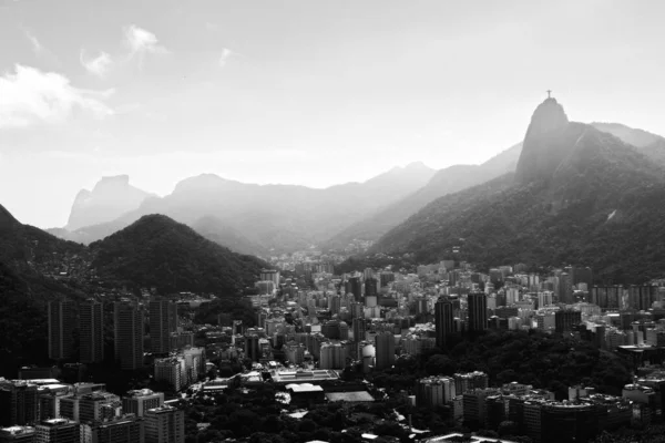Una Vista Aérea Del Paisaje Urbano Río Janeiro Rodeado Edificios — Foto de Stock
