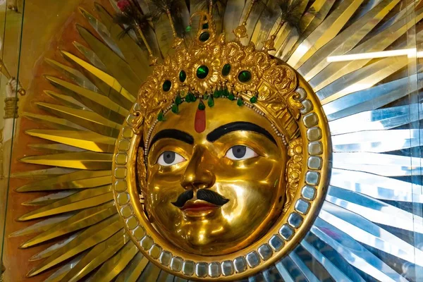 Eine Nahaufnahme Einer Schönen Heiligen Dekoration Auf Einem Palast Udaipur — Stockfoto