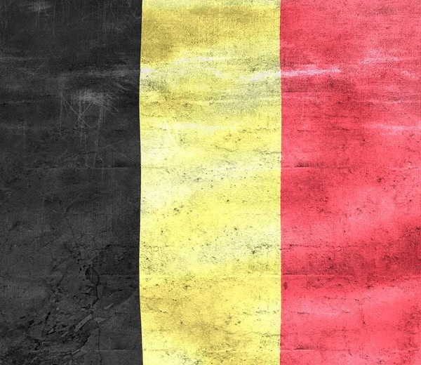 Flaga Belgii Realistyczna Flaga Tkaniny Falującej — Zdjęcie stockowe