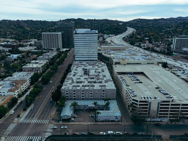 Aerial View Sherman Oaks Blvd 405 Freeway United States — Stock Photo, Image