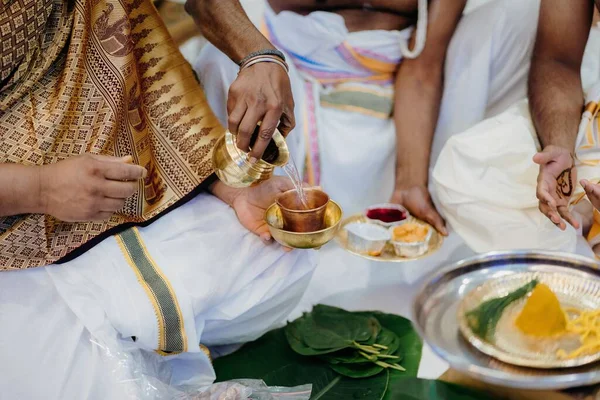 Närbild Den Indiska Traditionella Ceremonin — Stockfoto