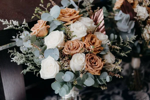 Крупный План Букета Цветов Свадебной Церемонии — стоковое фото