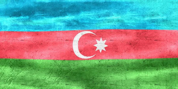 Bandeira Azerbaijão Bandeira Tecido Ondulante Realista — Fotografia de Stock
