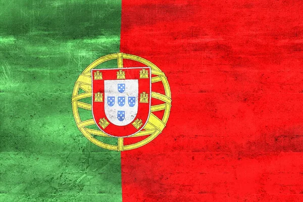 Bandeira Portugal Bandeira Tecido Ondulante Realista — Fotografia de Stock