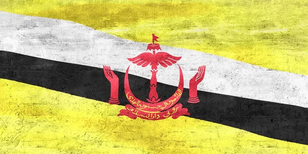 Bandera Brunei Bandera Tela Ondeante Realista — Foto de Stock