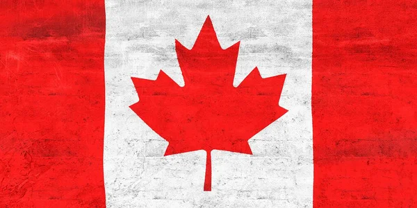 Kanada Flagga Realistisk Vinka Tyg Flagga — Stockfoto