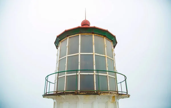 Point Reyes Lighthouse Covered Fog Cloudy Sky Marin County California — Stock Photo, Image