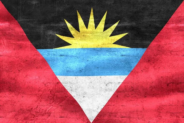 Bandera Antigua Barbuda Bandera Tela Ondeante Realista —  Fotos de Stock
