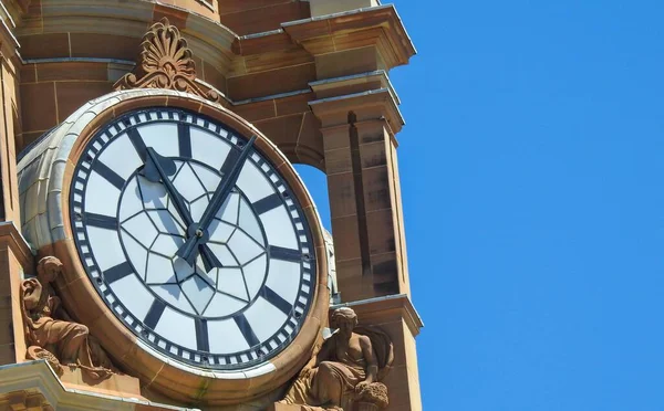 Gros Plan Tour Horloge Gare Centrale Sydney — Photo