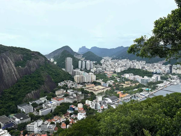 Veduta Aerea Edifici Moderni Vicino Mare Rio Janeiro Brasile — Foto Stock